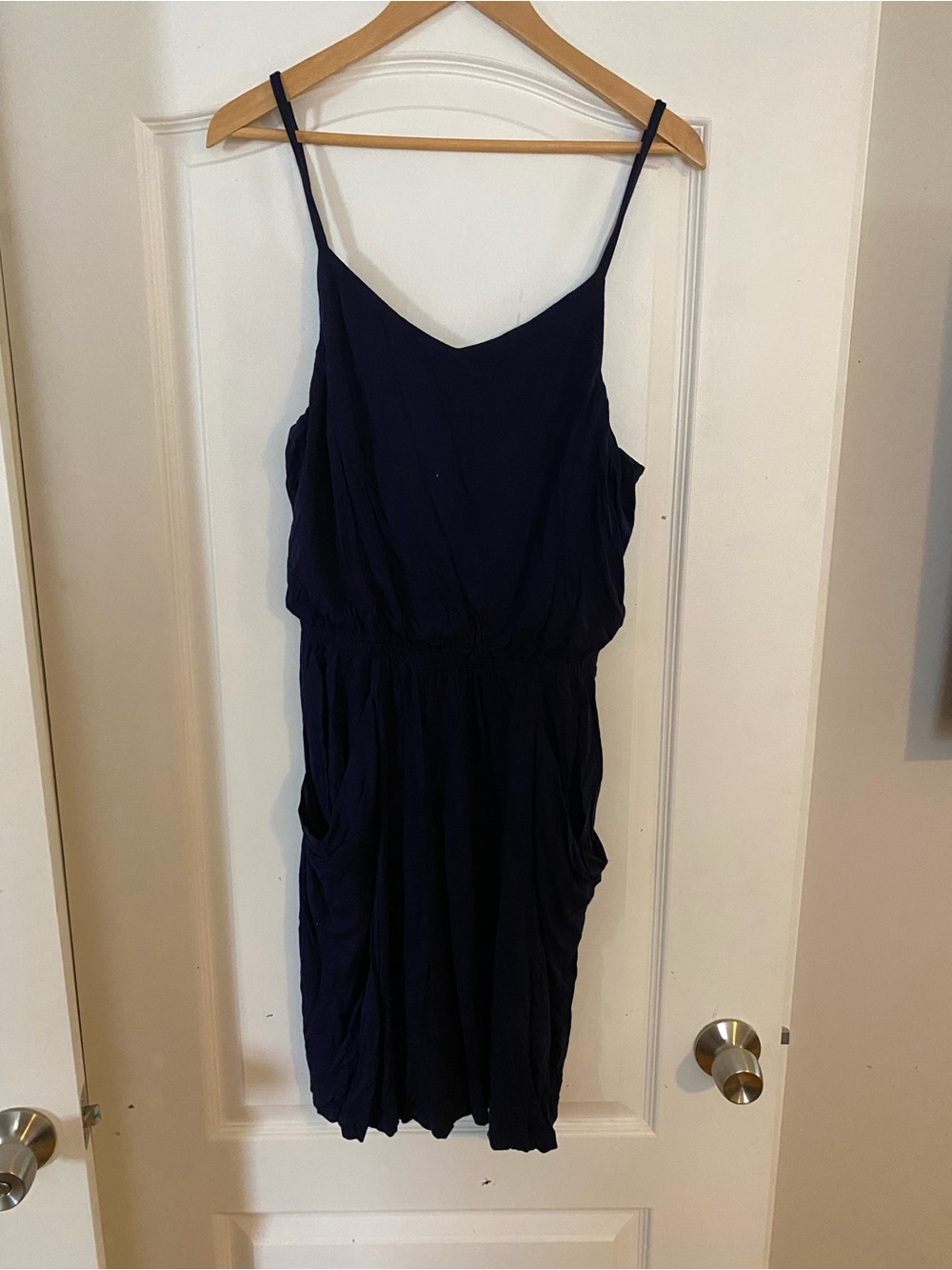 GAP Navy Spaghetti-Strap Mini Dress with pockets